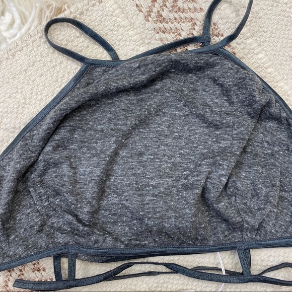 Line + Dot Grey Caged Halter Bralette Size M NWT - Picture 2 of 5